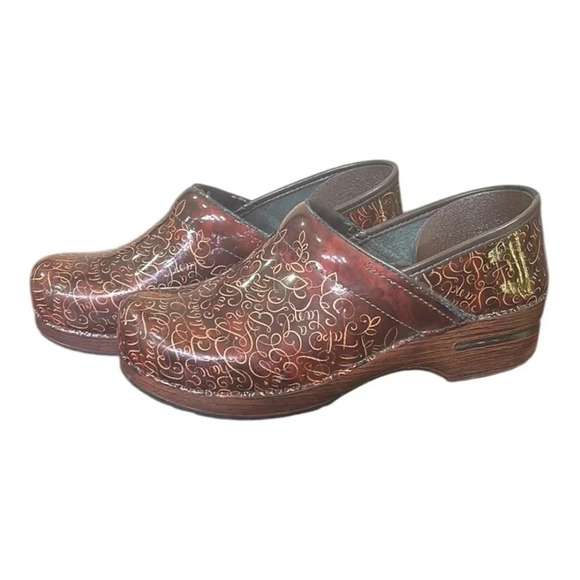 Dansko 20th Anniversary Limited Edition Clogs Brown Patent Leather Size 10.5 - Picture 1 of 13